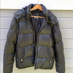 AVIREX / Leather Puffer Jacket / Siza: S